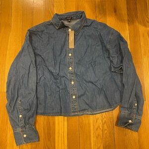 J. Crew Blue Denim Shirt - Cropped